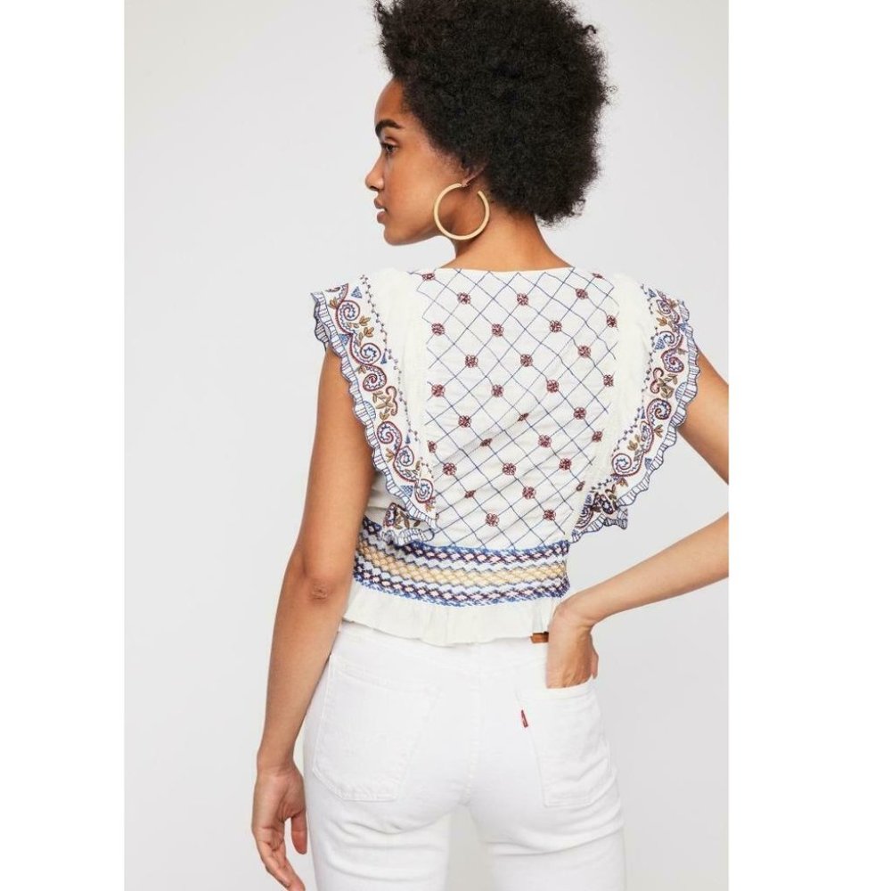 NWT! Free People Beaded Holland Park Top - Picture 5 of 5